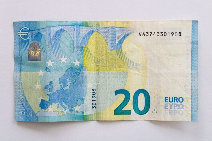 Retro banconota 20 euro