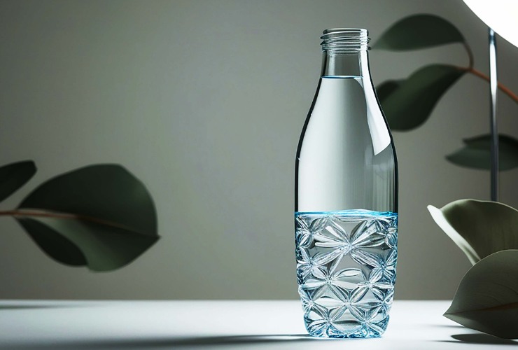 bottiglia d'acqua di vetro